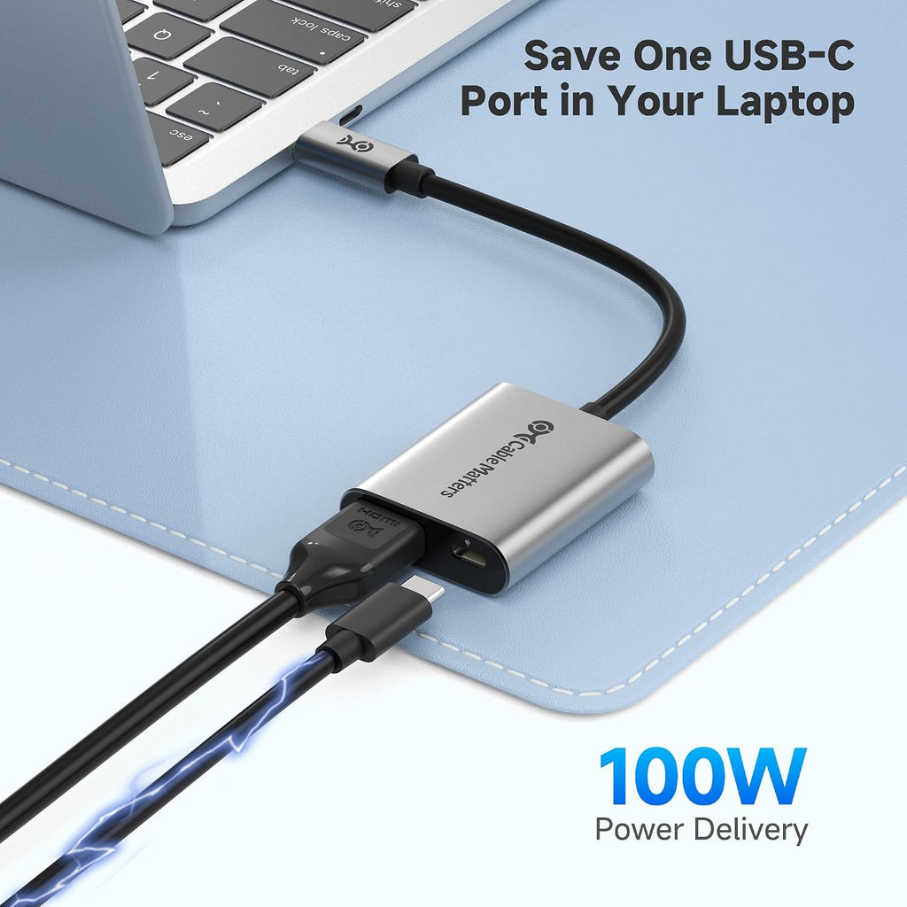 Cable Matters Adaptador USB C a HDMI 2.1 de 48 Gbps con carga de 100 W