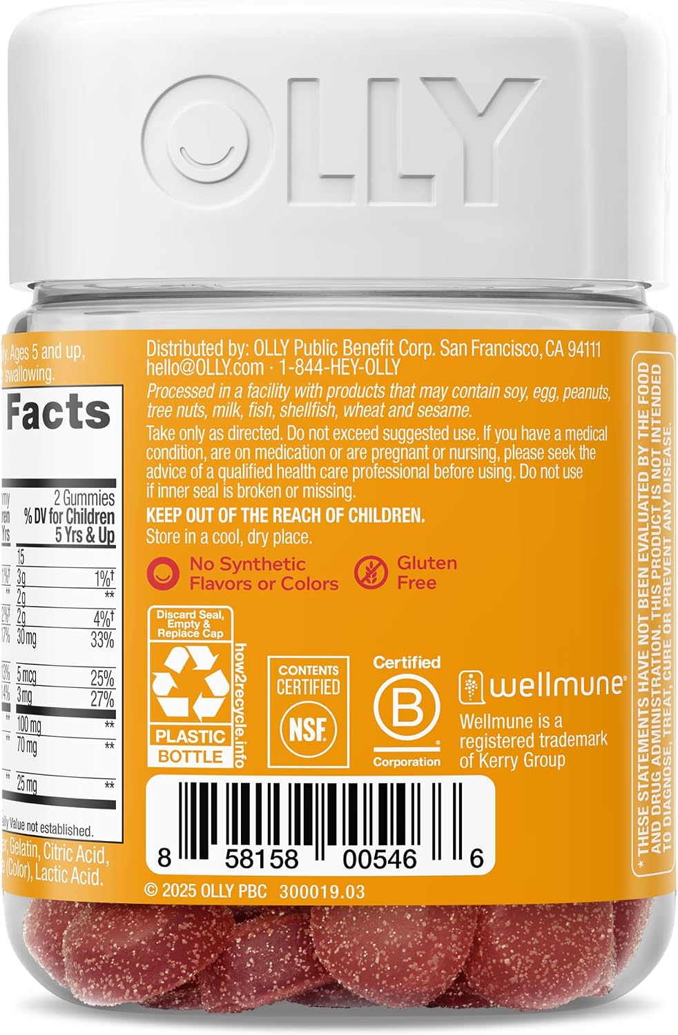 Suplementos probióticos de goma multivitamínico OLLY Kids, Mighy Im...