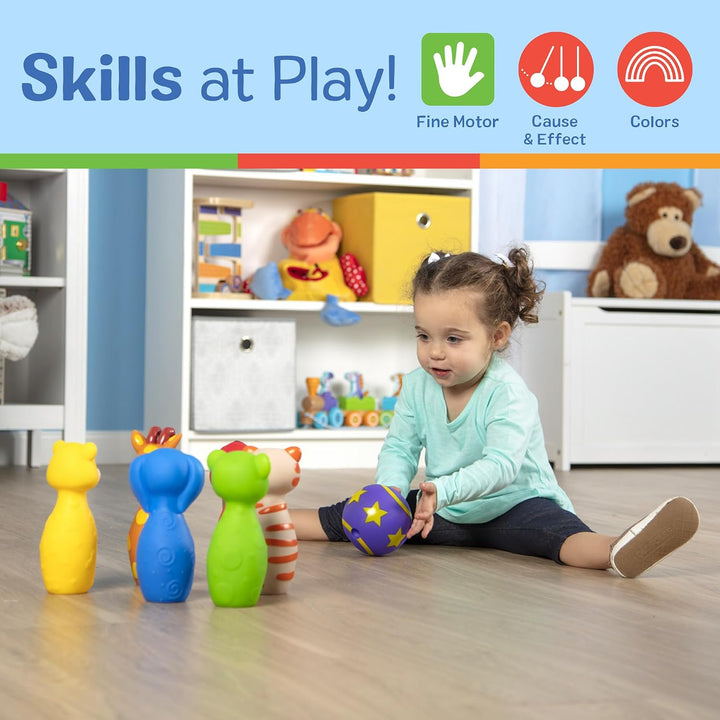 Melissa &amp; Doug K's, juego de los amigos del boliche, 6 pine...
