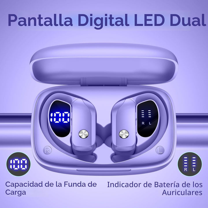 Auriculares inalámbricos Bluetooth 48 horas de reproducción para en...