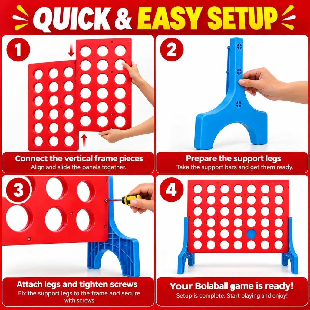 Giant 4 in a Row Game, juego jumbo para interiores y exteriores para la familia