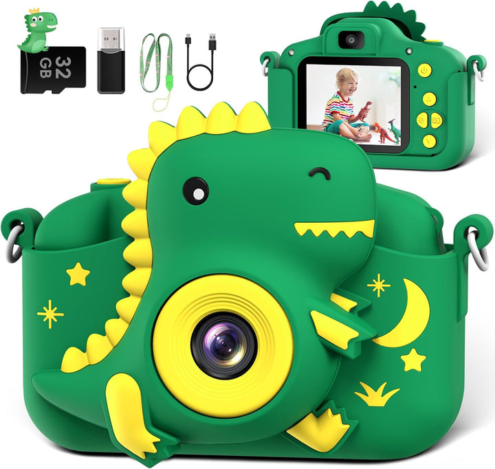 Cámara para niños, Cámara digital para niños pequeños de dinosaurio...