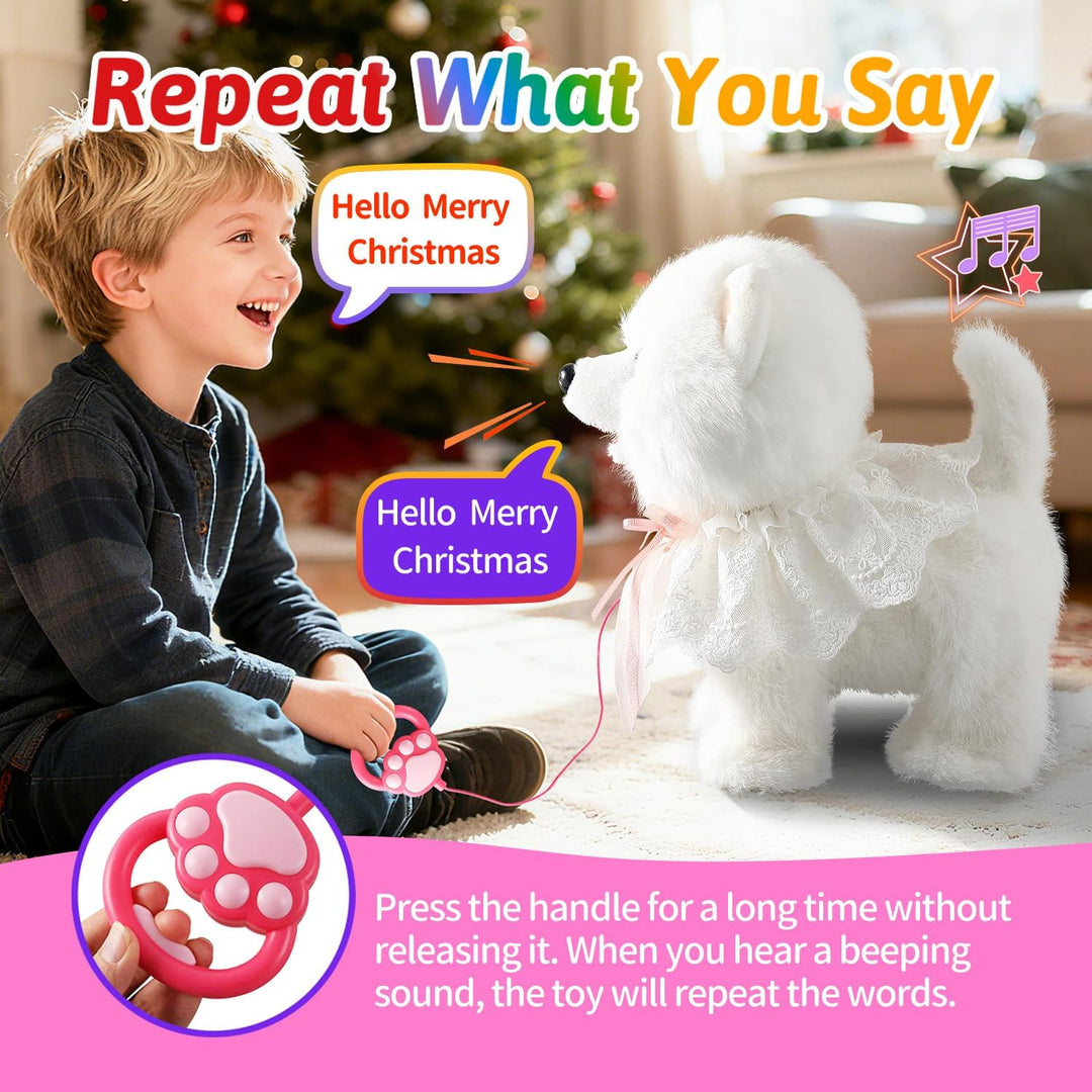 Marsjoy Samoyed - Perro de ladridos que camina para niños, robot mu...