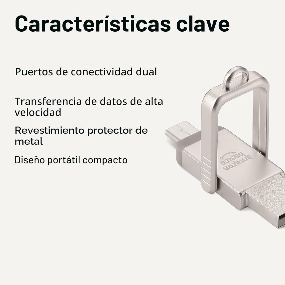Amazon Basics Unidad flash USB de 128 GB, memoria USB con puertos U...
