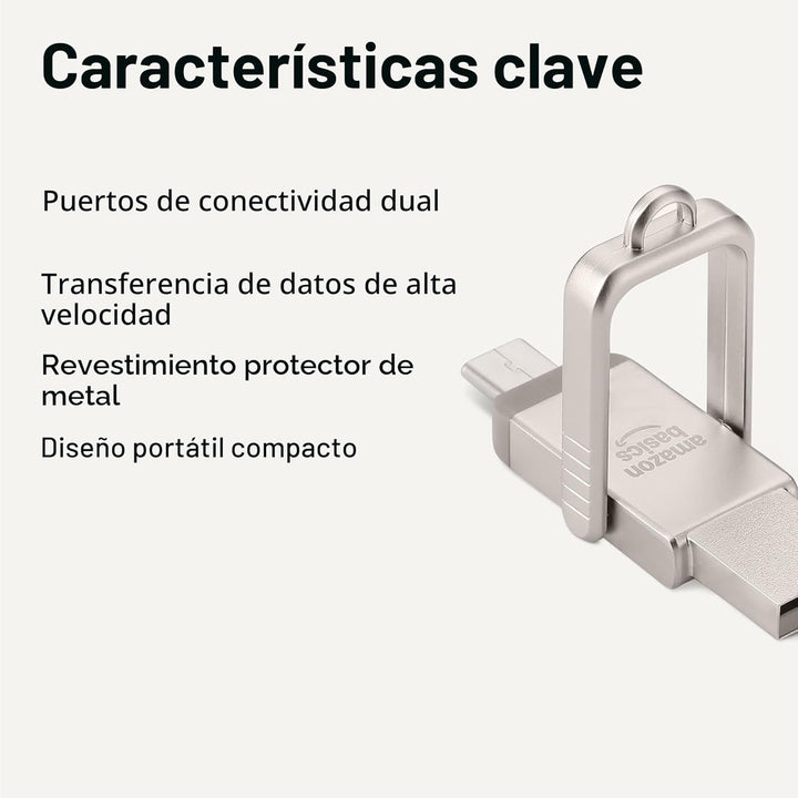 Amazon Basics Unidad Flash USB, Memoria Stick con Puertos Duales US...
