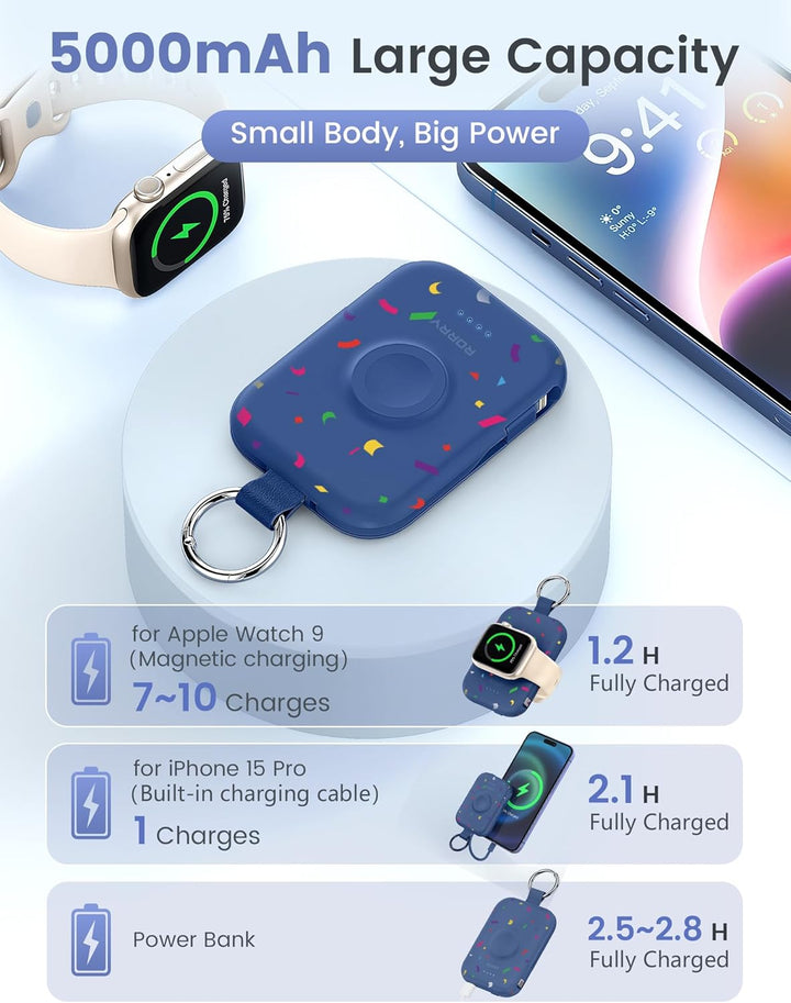 RORRY Cargador portátil, batería externa portátil de 5000 mAh con c...