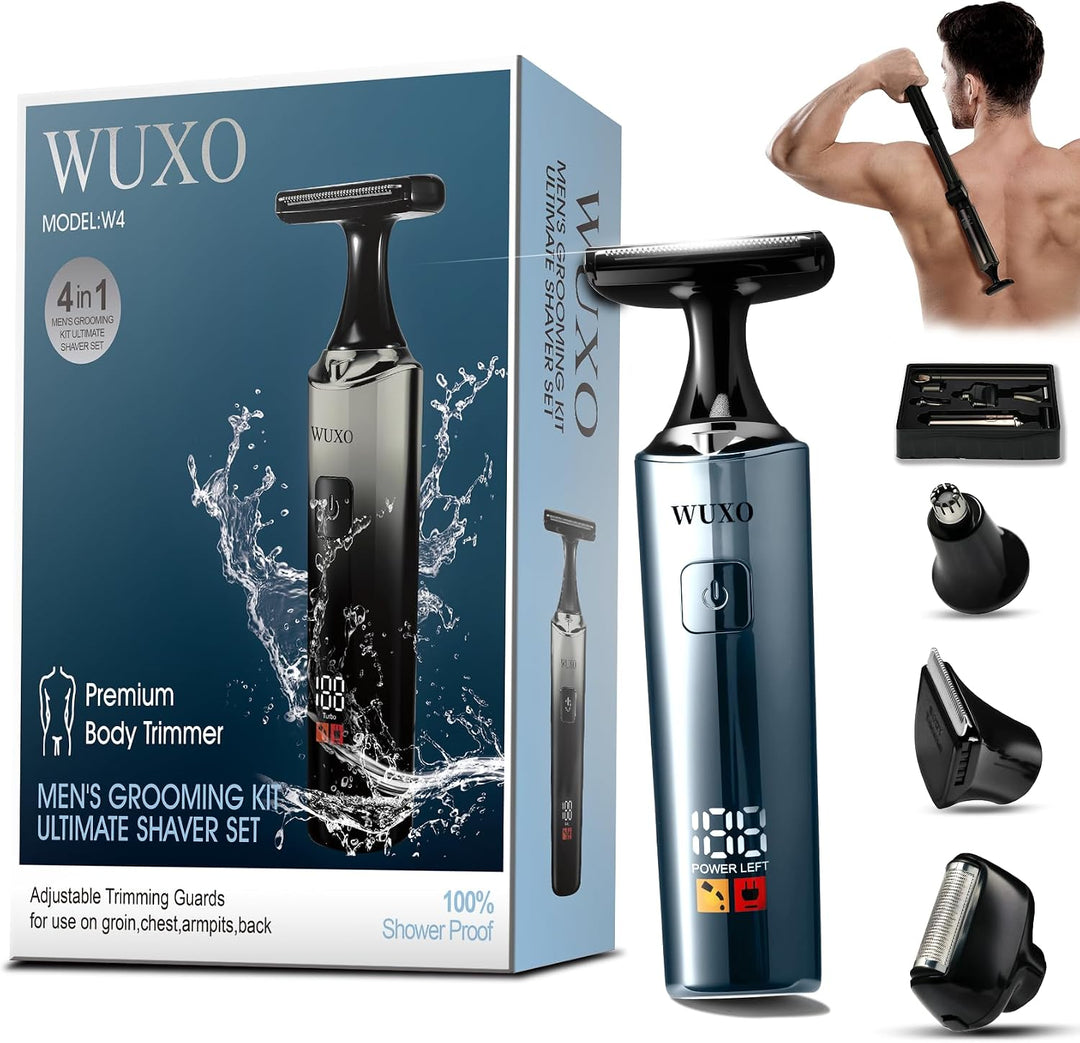 WUXO Recortadora eléctrica de pelo de ingle, afeitadora de espalda...