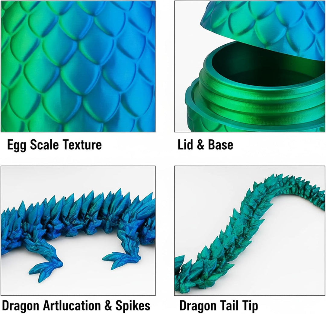 Juego de 4 piezas de dragón impreso en 3D decoración de