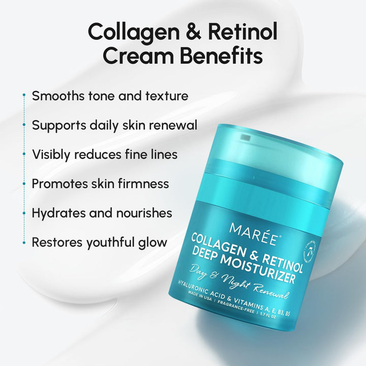 MAREE Crema hidratante facial de colágeno para la cara, paquete de...