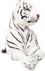 Tigre de peluche Melissa & Doug gigante (más de 5 pies de largo), tigre siberiano blanco, realista