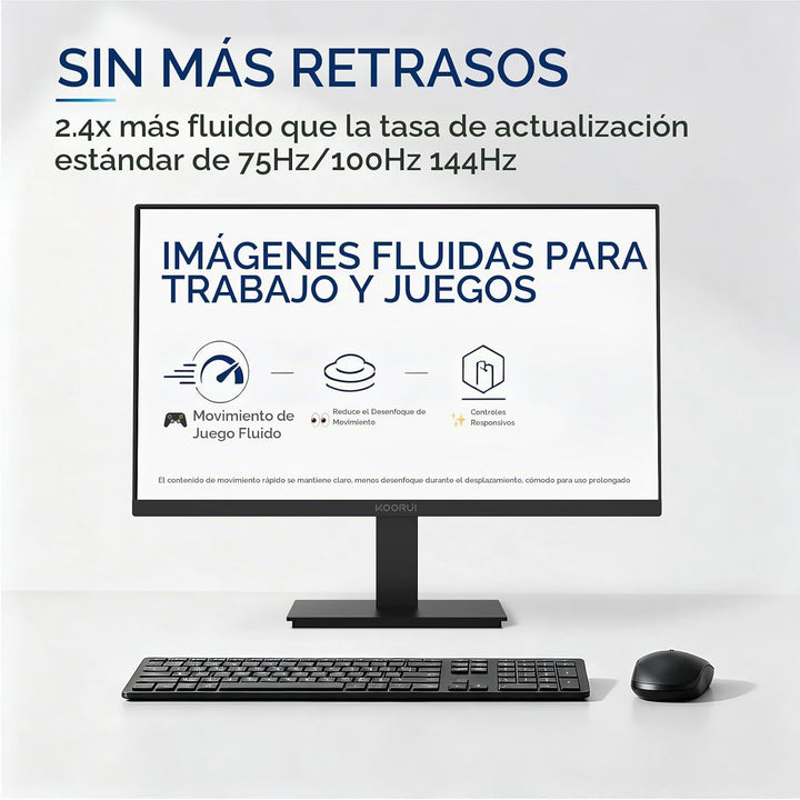 Monitor de computadora KOORUI de 24 pulgadas, 144 Hz FHD VA para es...
