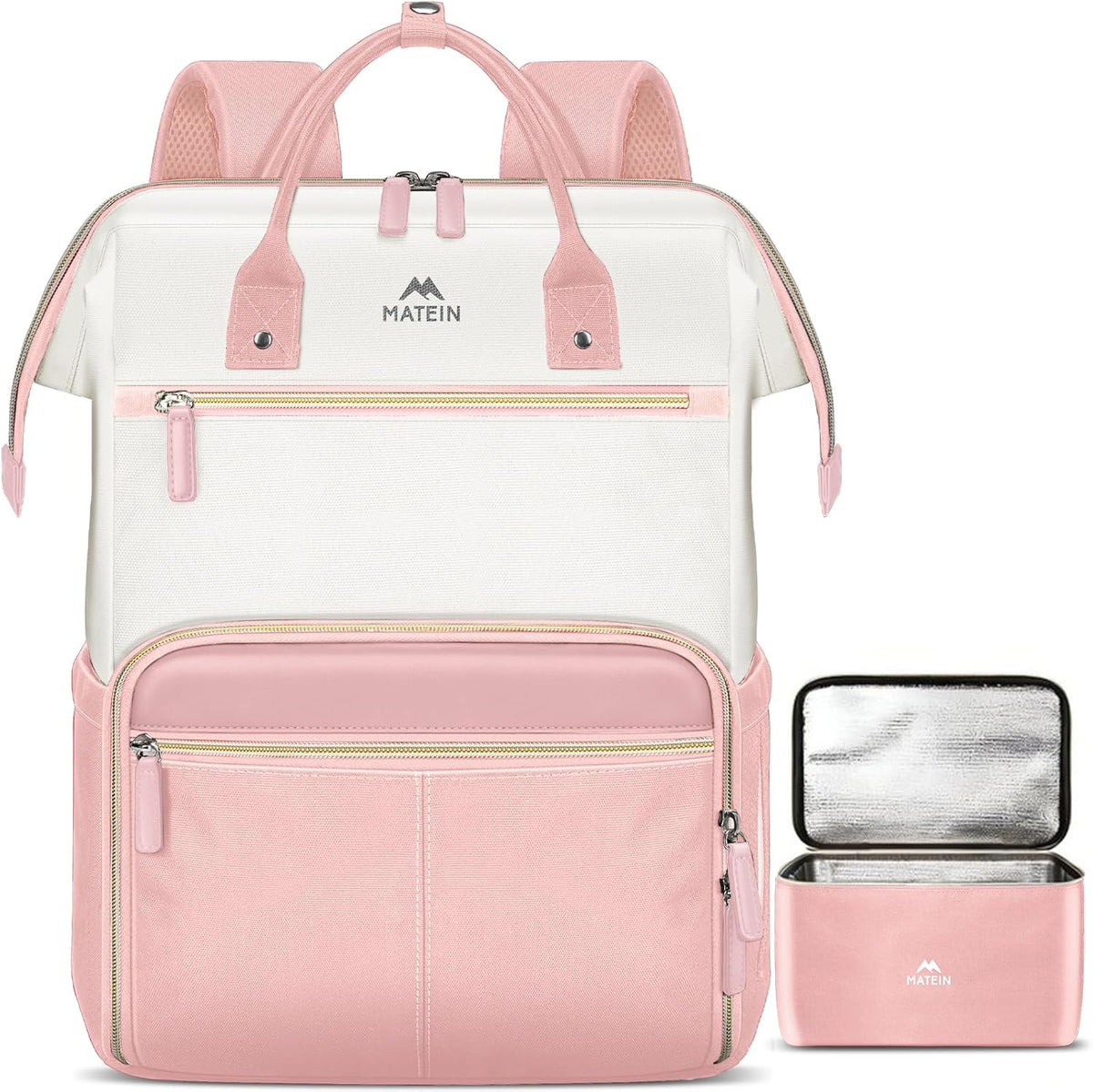 MATEIN Mochila para portátil con lonchera, mochila de almuerzo de 1...