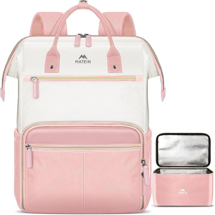 MATEIN Mochila para portátil con lonchera, mochila de almuerzo de 1...