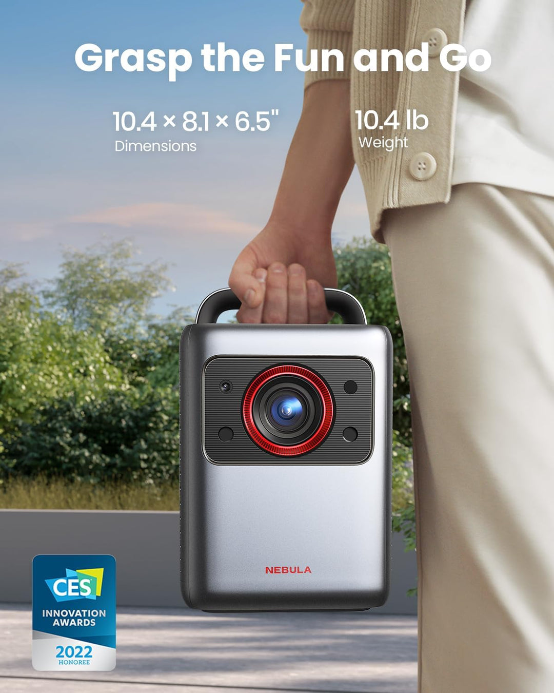 NEBULA Proyector láser 4K Cosmos, 2200 lúmenes ANSI, Android TV con...