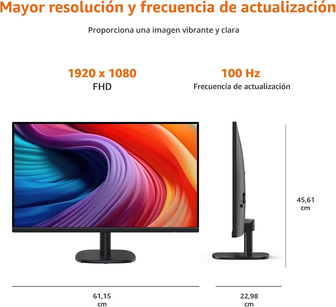 Amazon Basics Monitor de 27 pulgadas, FHD 1080P, máximo 100Hz, comp...