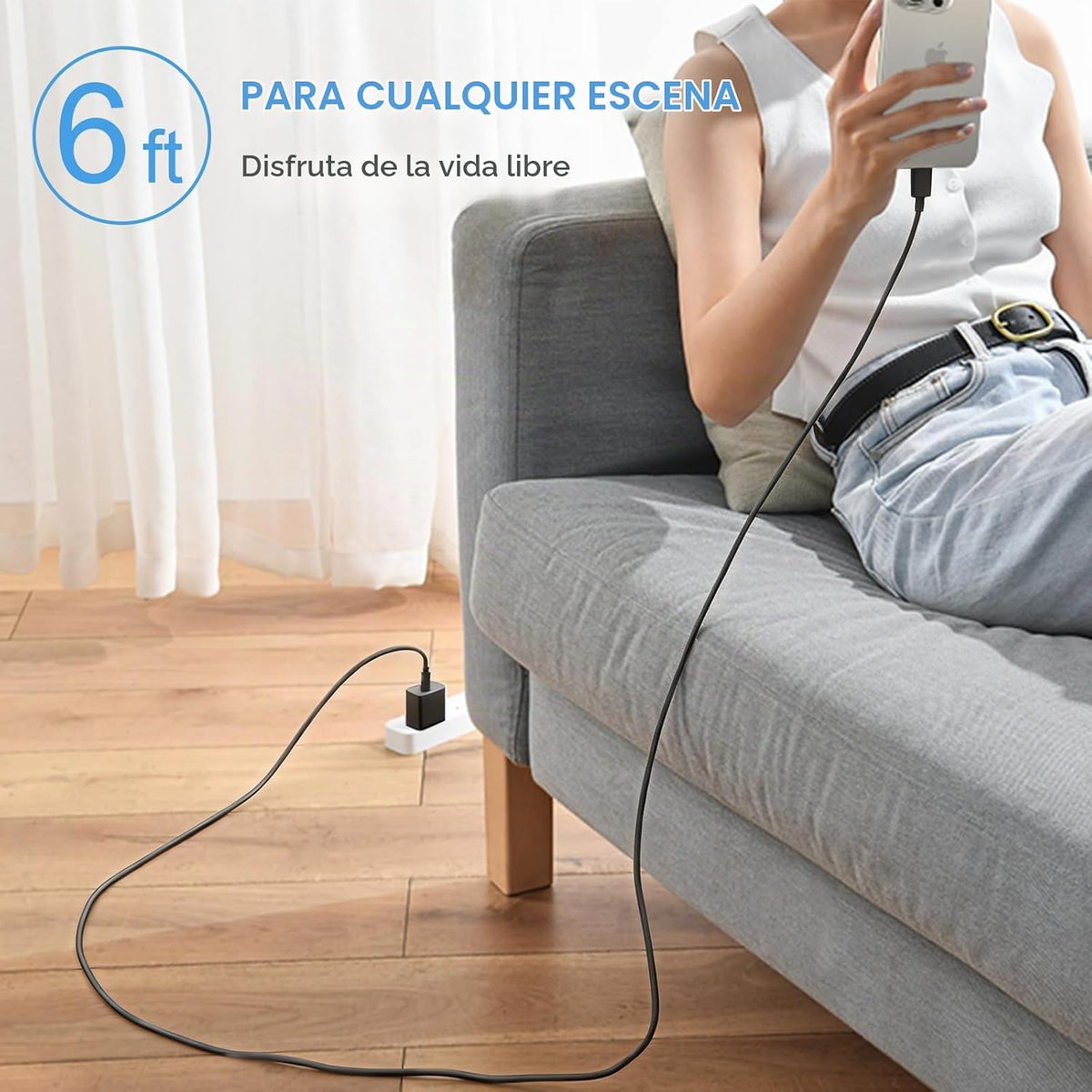 Cargador de carga rápida para iPhone 17, 16, 15, paquete de 2+2 cargadores de pared USB C de 20 W con cable de carga rápida de 6 pies compatible con iPhone 17/17 Air/17 Pro/17 Pro Max/iPhone 16/15
