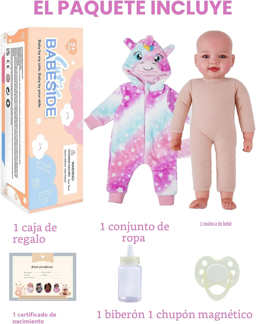 BABESIDE Muñecas de bebé, 17 pulgadas, grande, realista, lindo cuer...