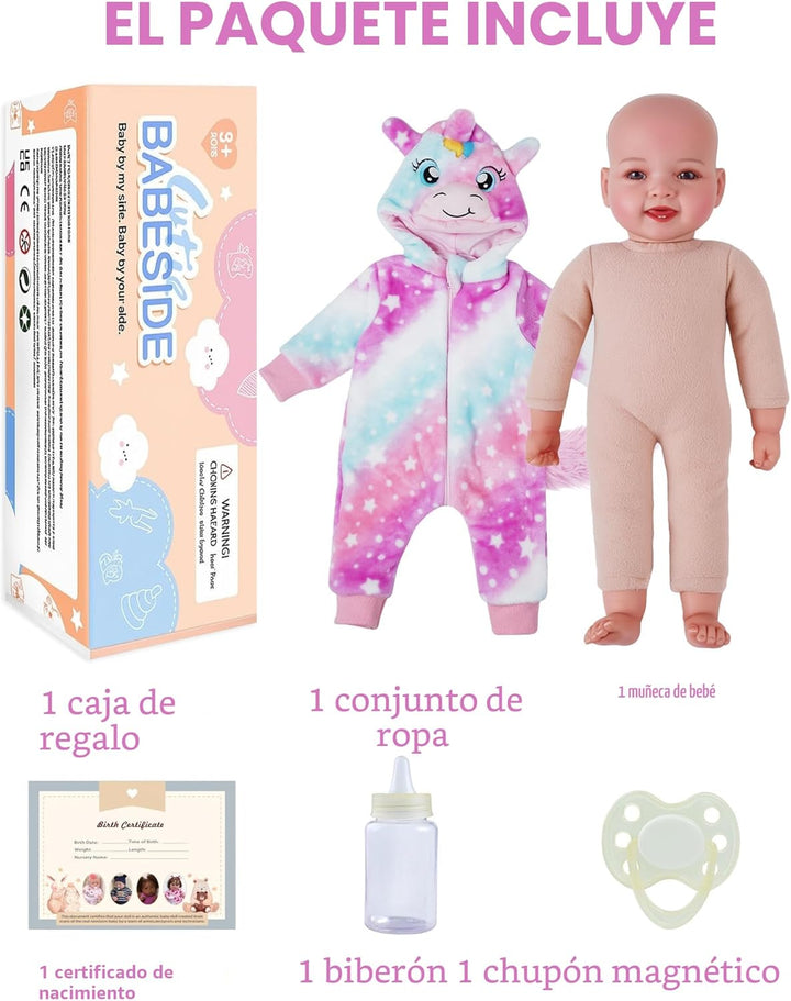 BABESIDE Muñecas de bebé, 17 pulgadas, grande, realista, lindo cuer...