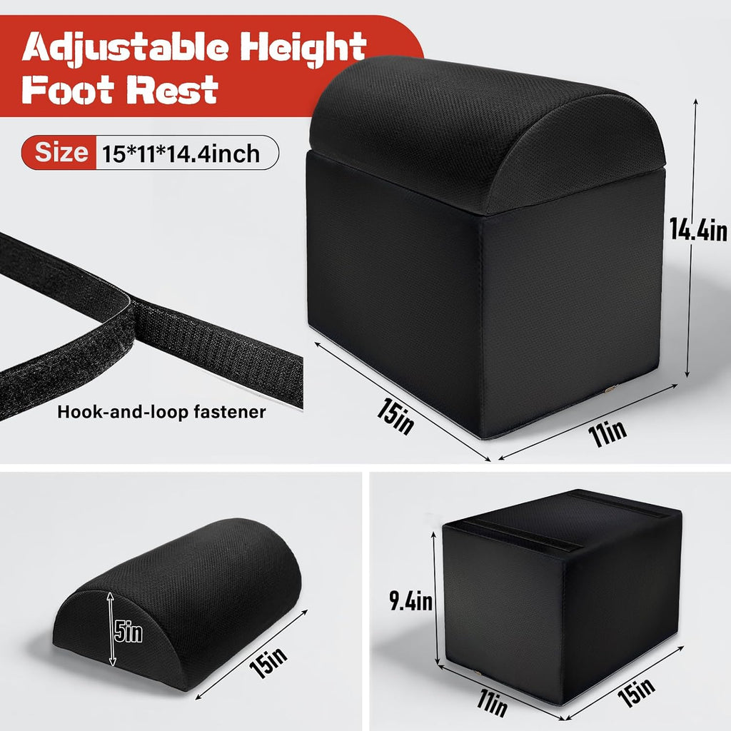 Lámpara Reposapiés ajustable para debajo del escritorio en el trabajo, reposapiés ergonómico con 3 pies de altura ajustable para debajo del escritorio, reposapiés de oficina con funda de malla extraíble