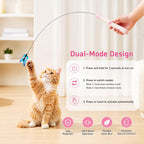 Varita eléctrica de mariposa para gatos de interior, juego automático giratorio de 360 grados con 2 modos y toque para despertar, base de succión lavable recargable, 3 recambios de mariposa