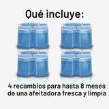 Braun - Cartuchos de recambio CCR, 4 unidades, cartuchos Clean & Renew
