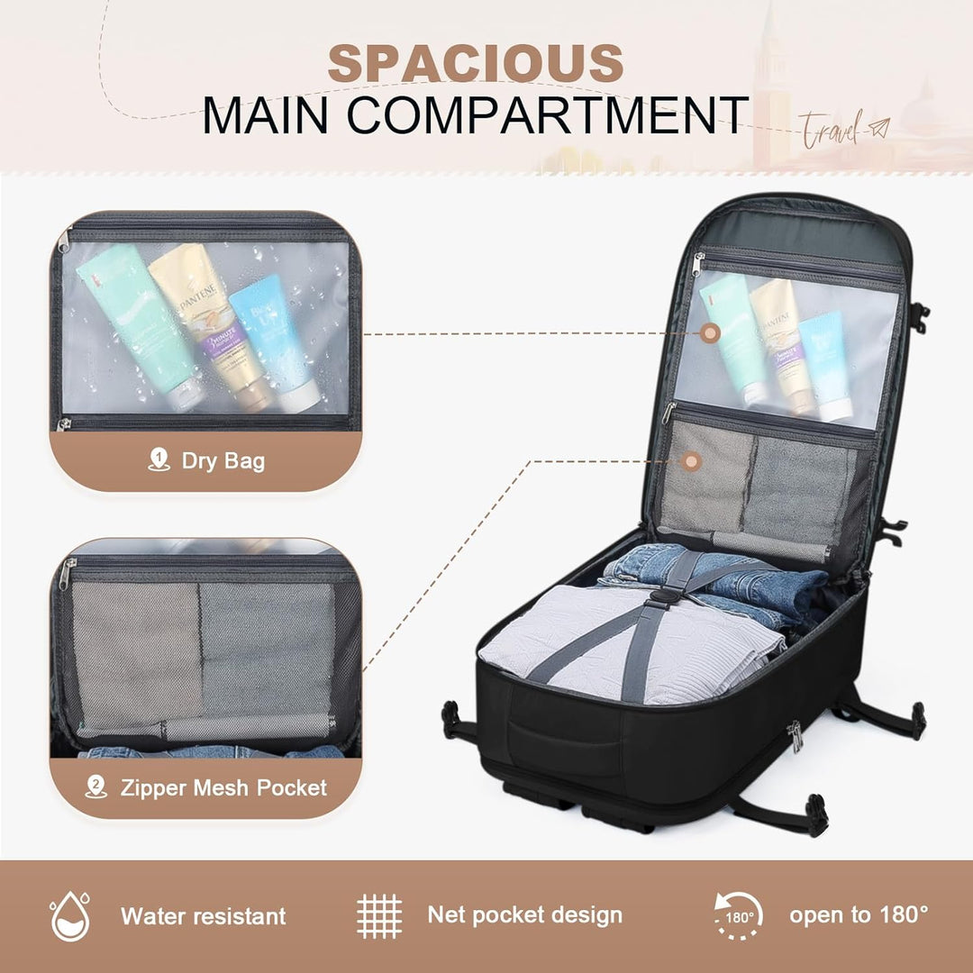 Maelstrom Mochila de viaje para mujeres y hombres, mochila impermea...