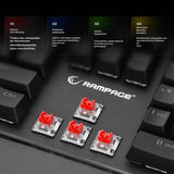 RAMPAGE GEAR KB-R86 Umbra Teclado mecánico para juegos \u2013 Inter...