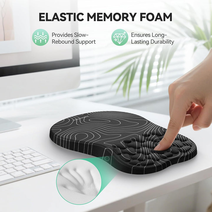 TECKNET Alfombrilla de mouse ergonómica con reposamuñecas, alfombri...