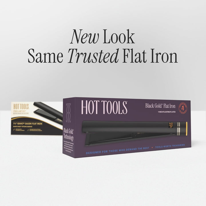 HOT TOOLS Pro Artist - Plancha plana iónica dorado negro de 1 pulga...