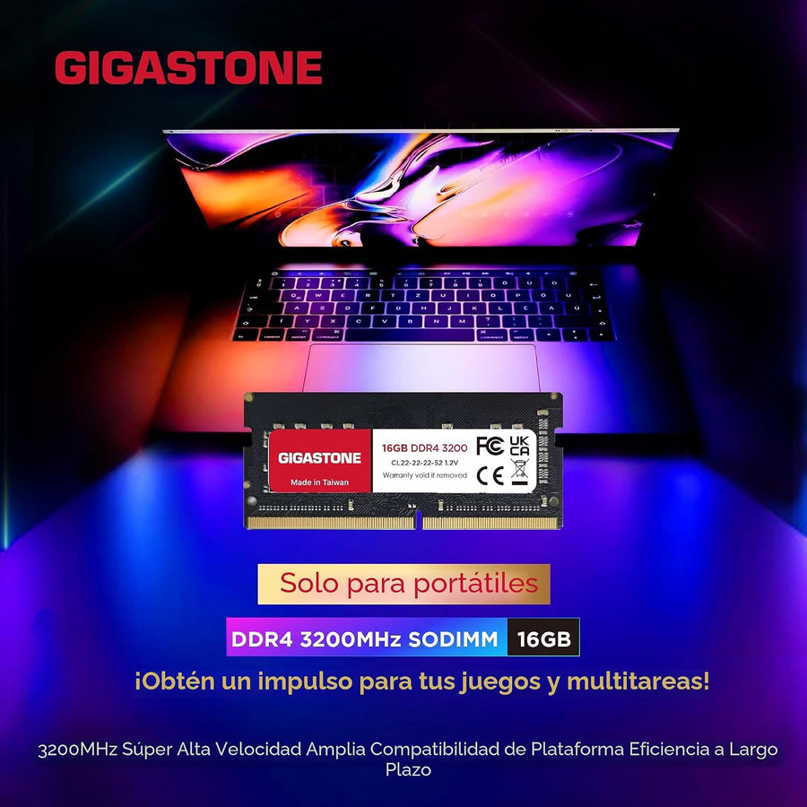【Portátil DDR4 RAM solamente】GIGASTONE Kit de 32 GB (2 x 16 GB) DDR...