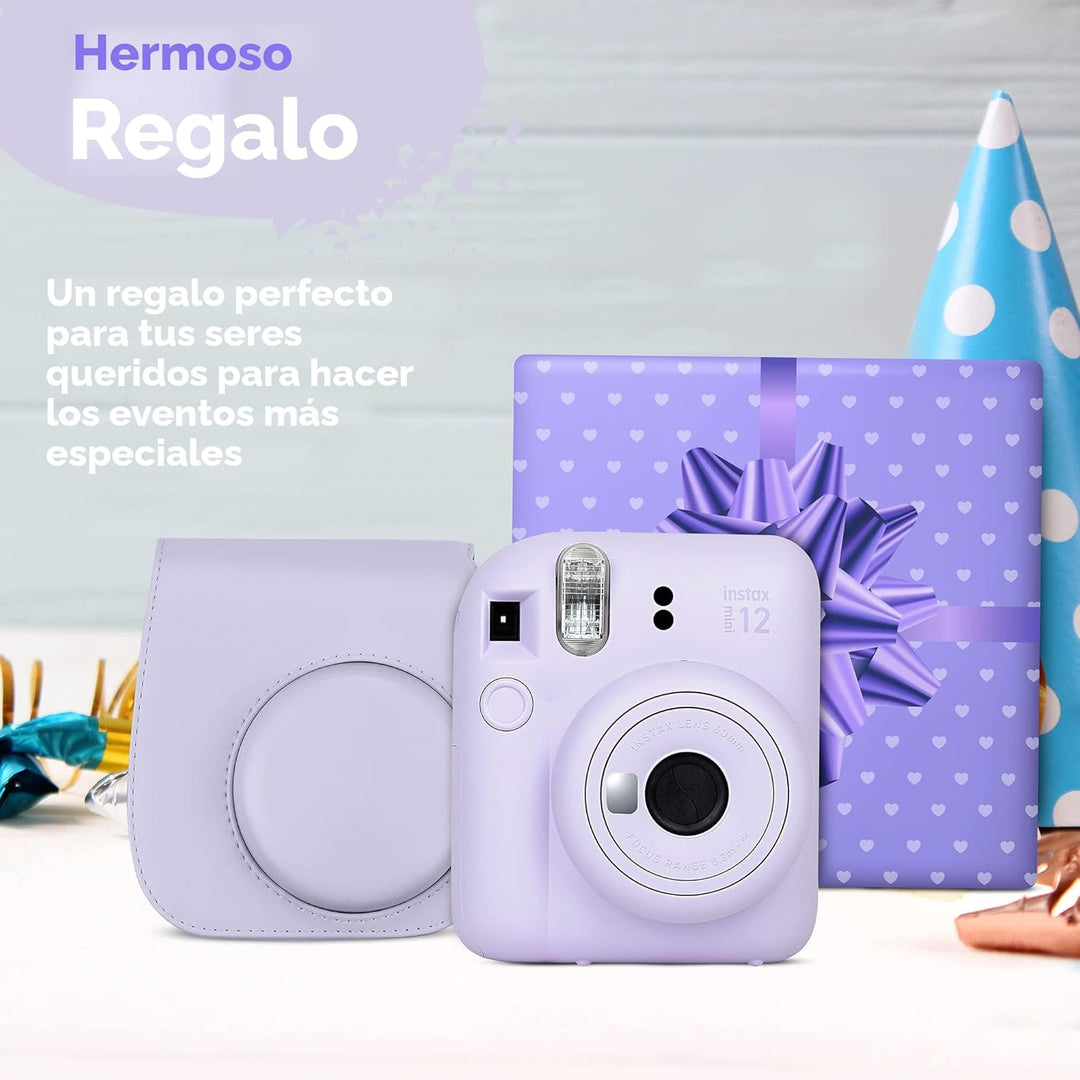 Cámara instantánea Fujifilm Instax Mini 12 color azul pastel y paqu...