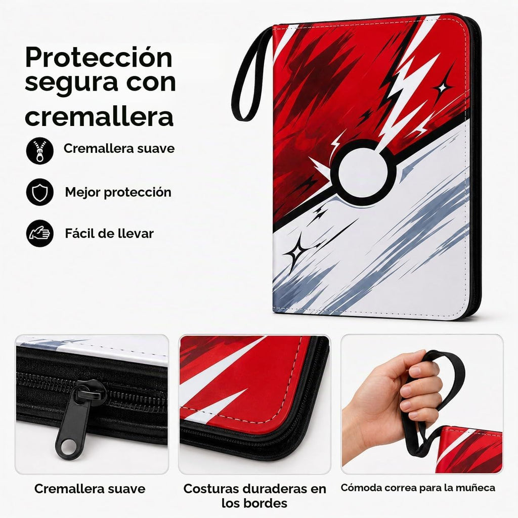 Kidnobia Carpeta para Cartas Coleccionables de 9 Bolsillos con Caja de Regalo con Cremallera