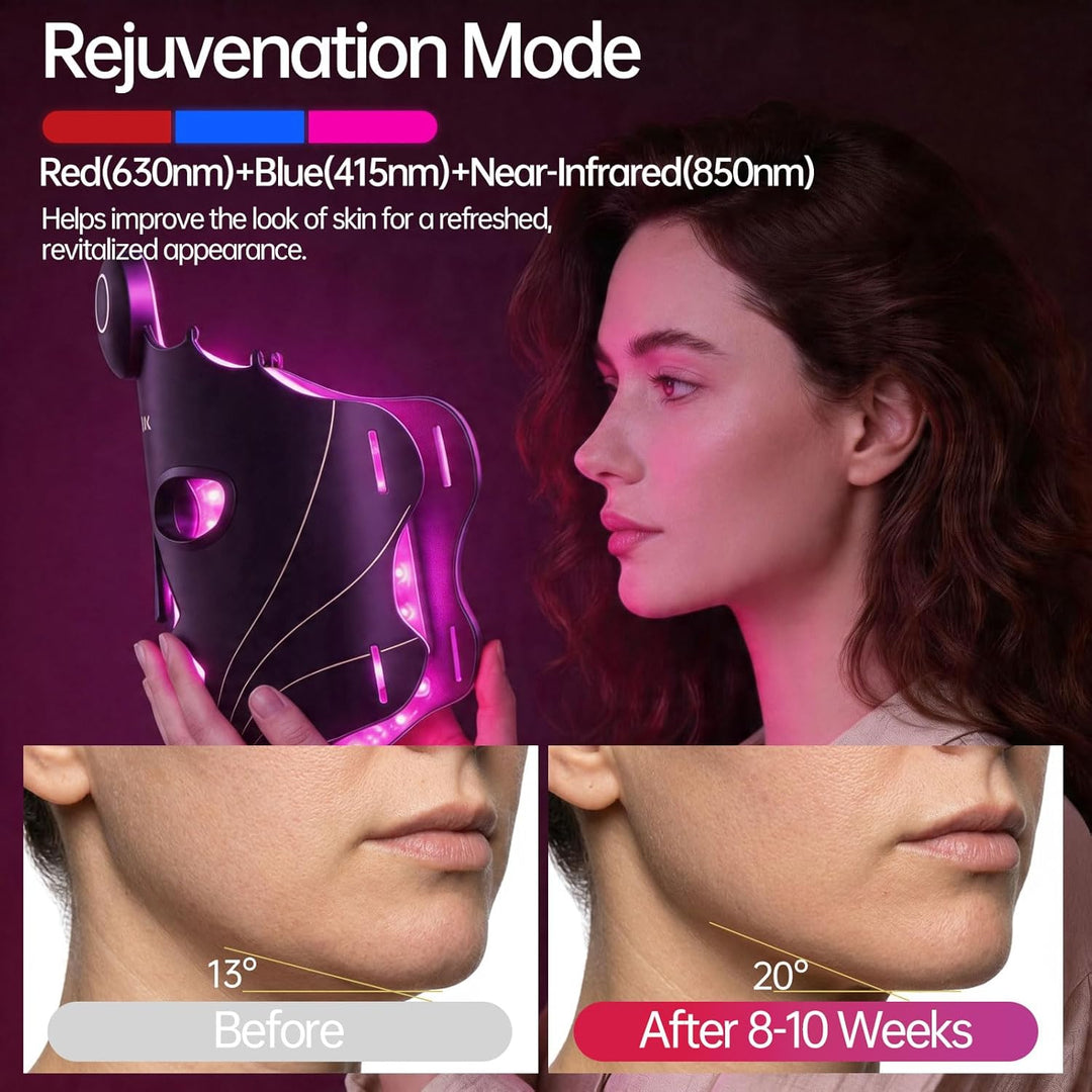 HOLYLOOK Máscara de terapia de luz roja aprobada por la FDA para ca...