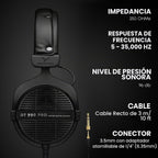 beyerdynamic DT 990 Pro (250 Ohm), auriculares de estudio de espalda