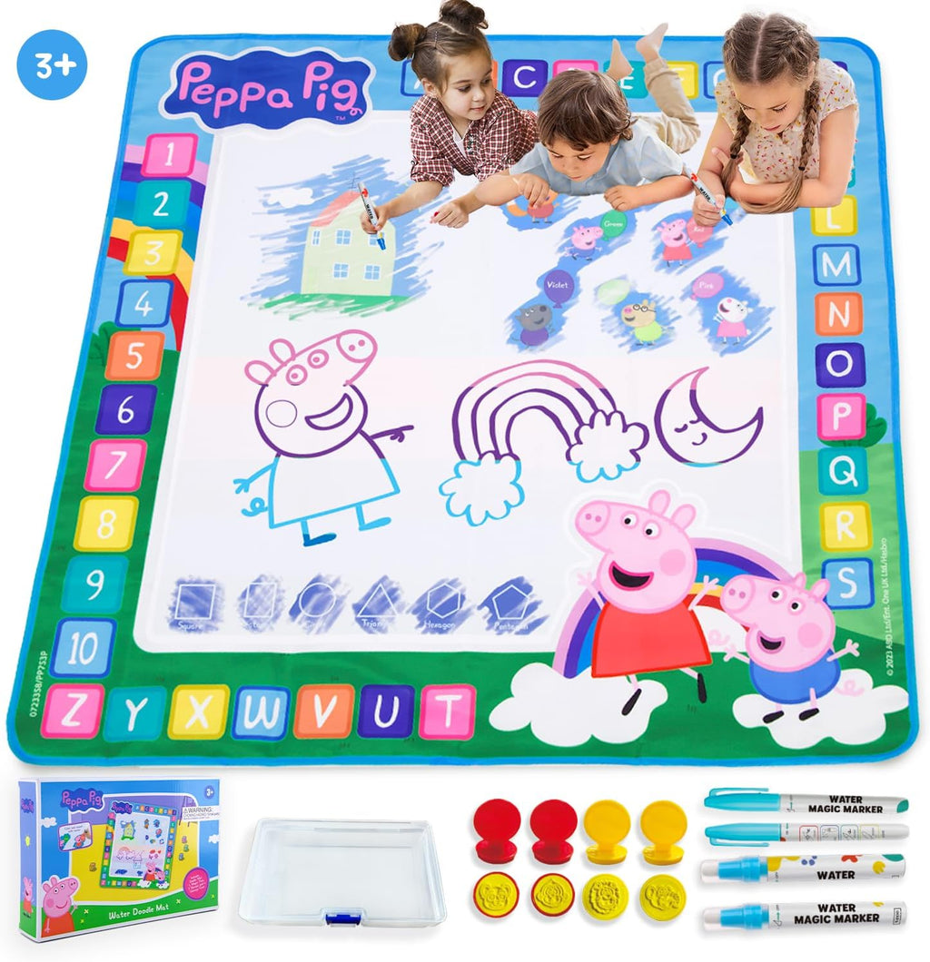 Juguetes para niños Tapete de garabatos con agua - Peppa Pig Tapete de pintura reutilizable para escribir y colorear, tablero de dibujo, juguetes educativos para niños de 3 años en adelante para niñas