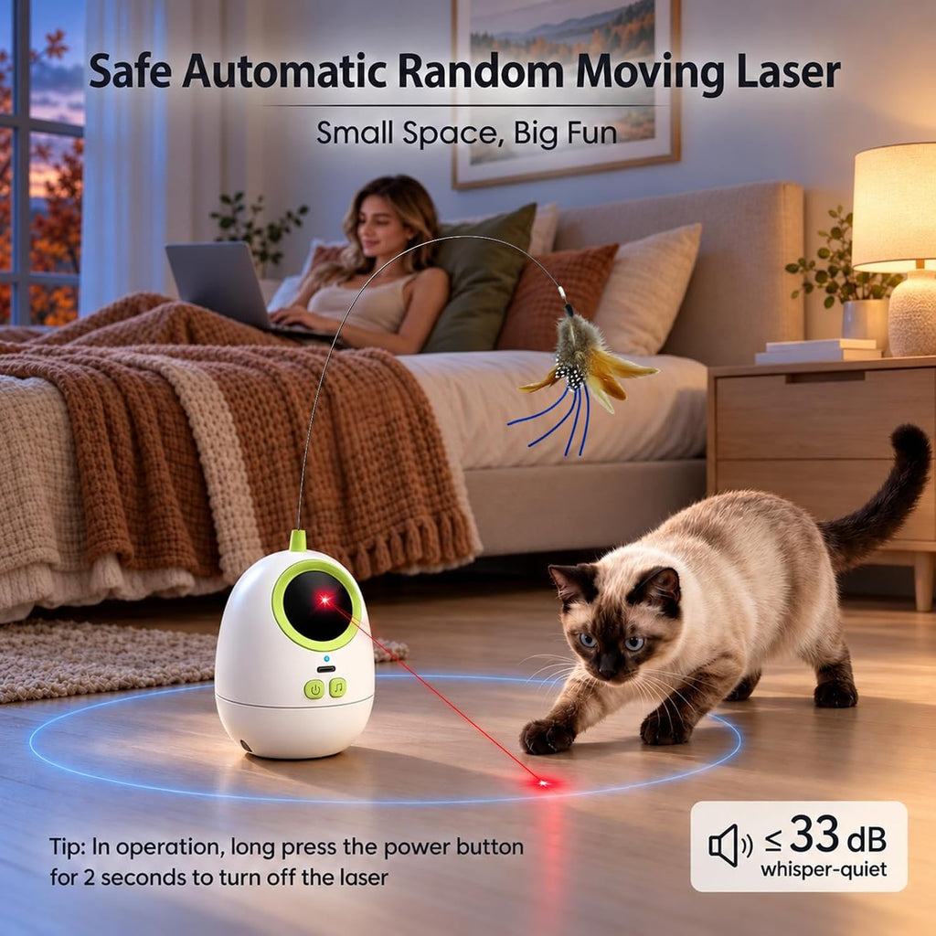 Fuufome Juguetes interactivos para gatos de interior: juguete automático