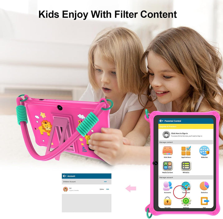 PRITOM Lanyard - Tablet infantil de 7 pulgadas, 32 GB Android 13 co...