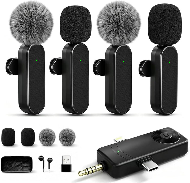 Gicorino - Micrófonos inalámbricos de solapa compatibles con iPhone...