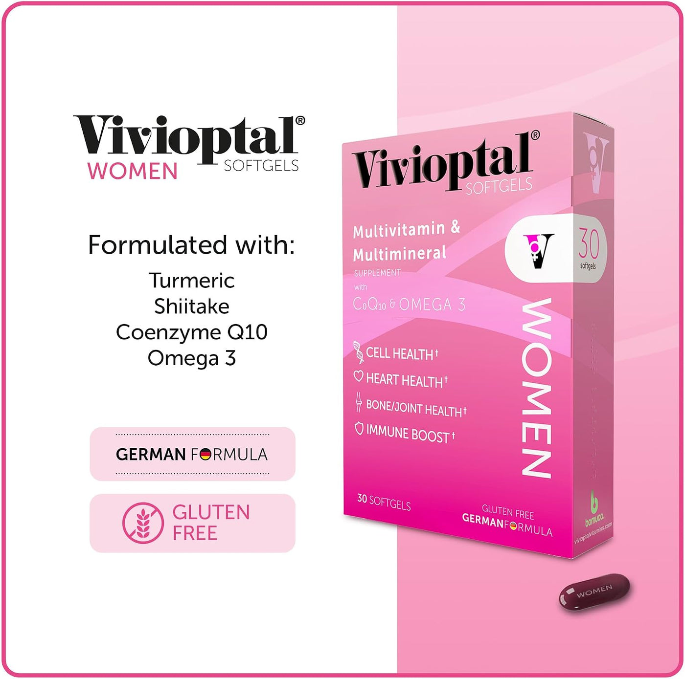 Vivioptal para hombres, 30 cápsulas blandas + Vivioptal Mujeres, 30...