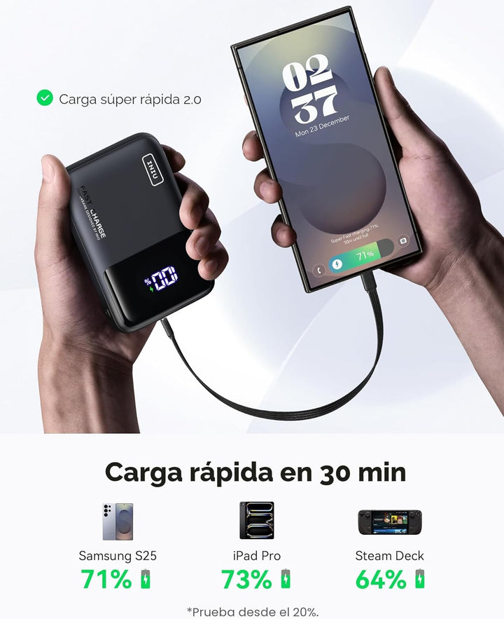INIU Banco de energía, 20000mAh, 65 W, ultra compacto, USB C, carga...