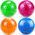 Paquete de 4 rompecabezas 3D de bola de laberinto, juego de rompecabezas