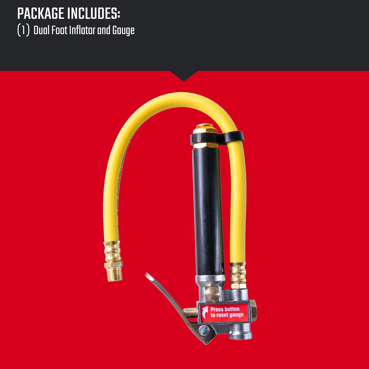 CRAFTSMAN Inflador y medidor de doble pie, 20-120 PSI, válvula de a...