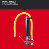 CRAFTSMAN Inflador y medidor de doble pie, 20-120 PSI, válvula de a...