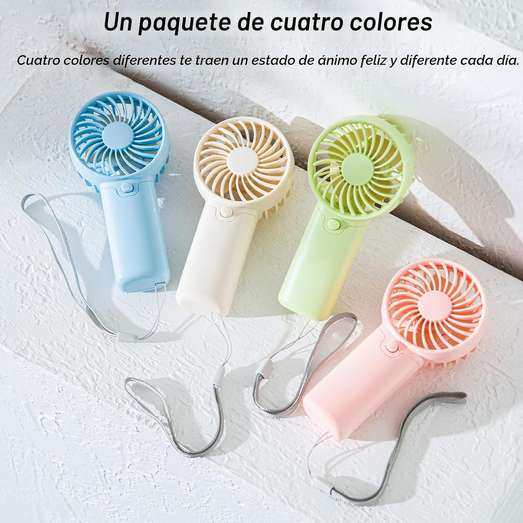 Paquete de 4 mini ventiladores portátiles \u2013 Funciona con pilas...