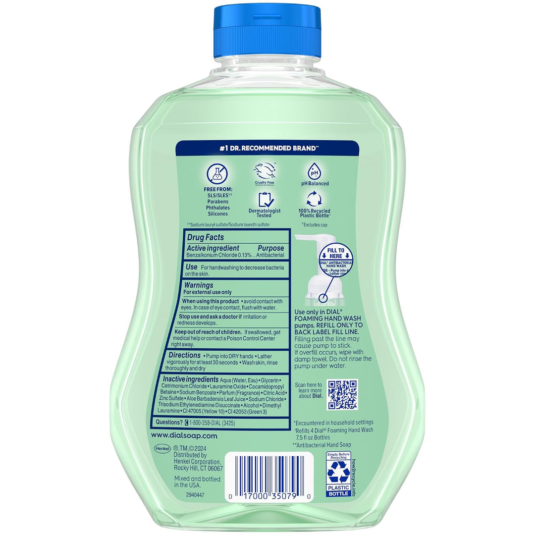 Dial Antibacterial Defense - Jabón de manos espumoso + aloe, aroma...