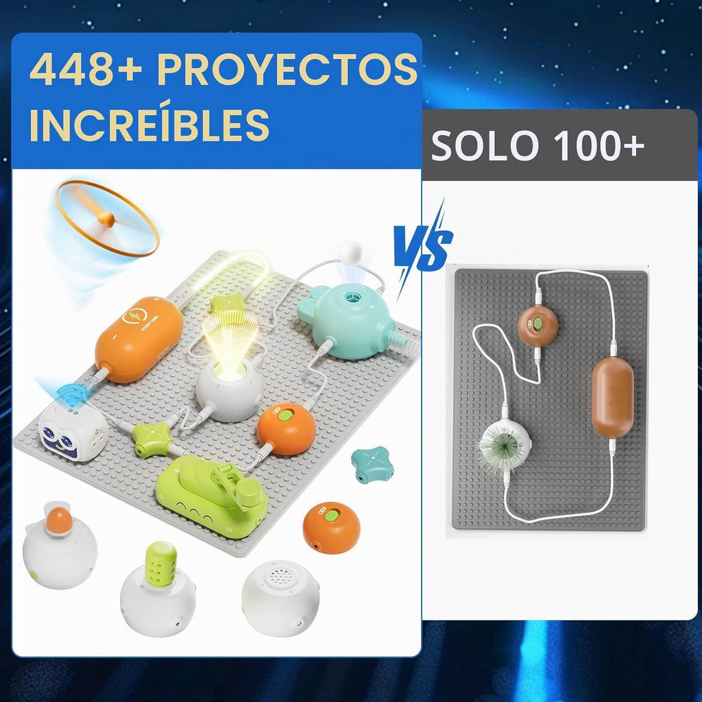 Kits de ciencia para niños, más de 448 proyectos, kits de exploración de circuitos, juguetes electrónicos educativos para niños y niñas, juguete de ingeniería práctica, cumpleaños, Halloween, regalo de Navidad para edades de 5, 6, 7, 8, 9, 10, 11, 12