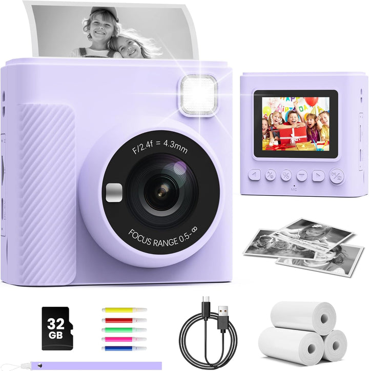 TIATUA Cámara de impresión instantánea para niños, regalos de cumpl...