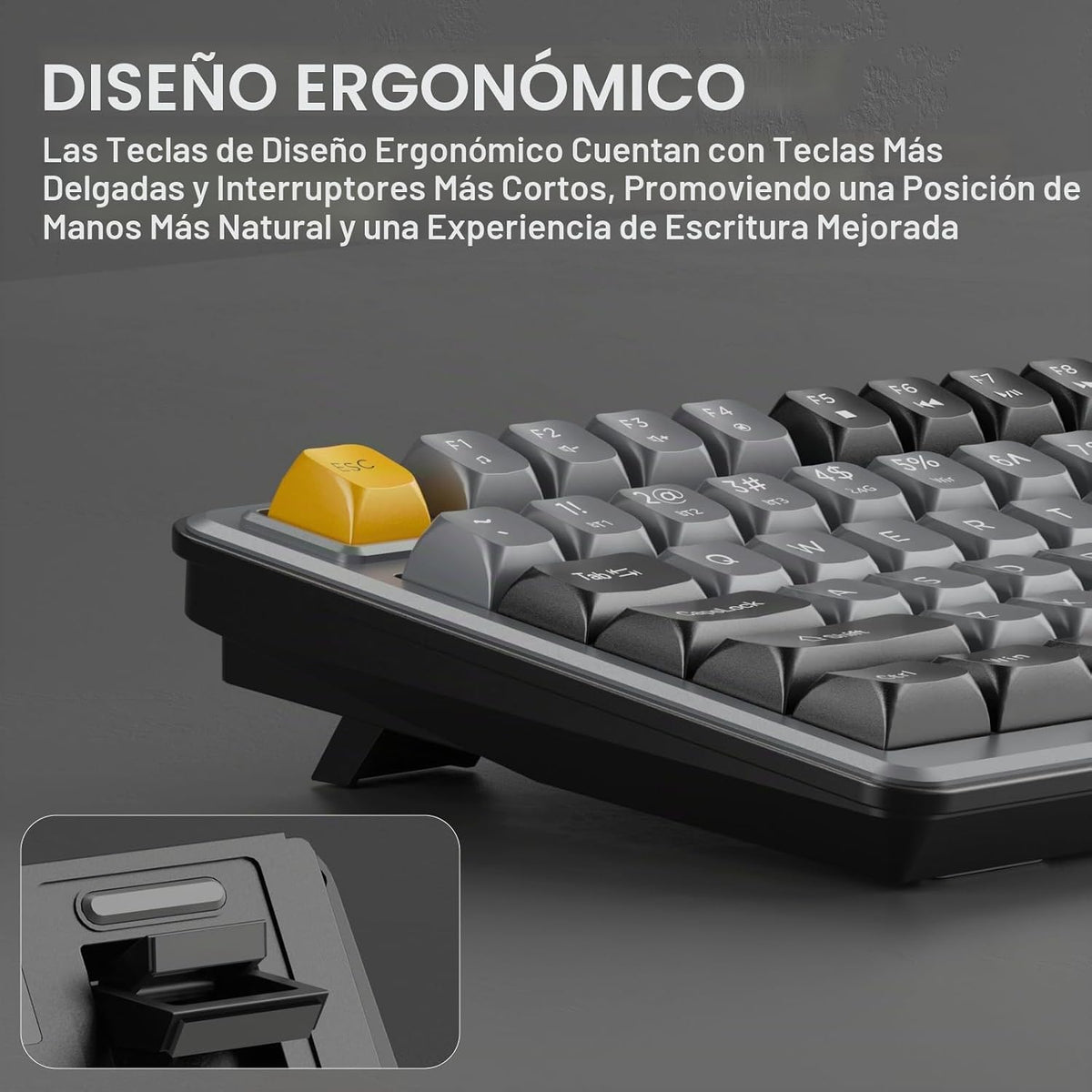 SOLAKAKA SK90 75% Teclado Inalámbrico para Juegos - 4000mAh Tri-Mod...