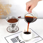 Gotero de café, Filtro de acero inoxidable MISETTO, fácil de limpiar, cafetera sin papel, filtro reutilizable, gotero cónico con taza extraíble