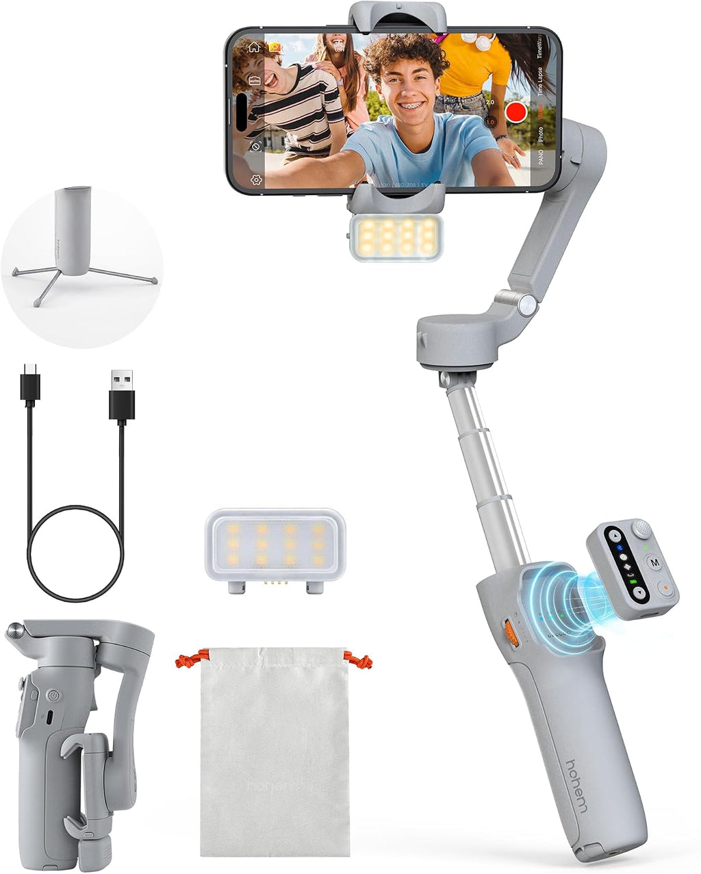 hohem iSteady X3 estabilizador cardán con control remoto, luz de relleno y